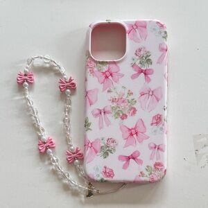 Floral Bow Kids Phone Case with Strap